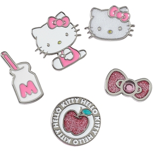 Crocs卡骆驰智必星配件洞洞鞋花 凯蒂猫金属五件套