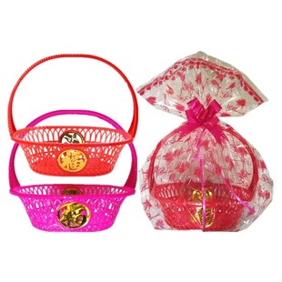 塑料水果篮礼篮大号篮子花篮礼品包装篮手提篮采摘篮送礼篮水果篮