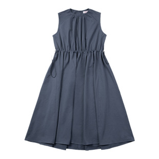 马登A字无袖显瘦背心连衣裙抽绳收腰宽肩吊带中长瑞秋裙子女士夏