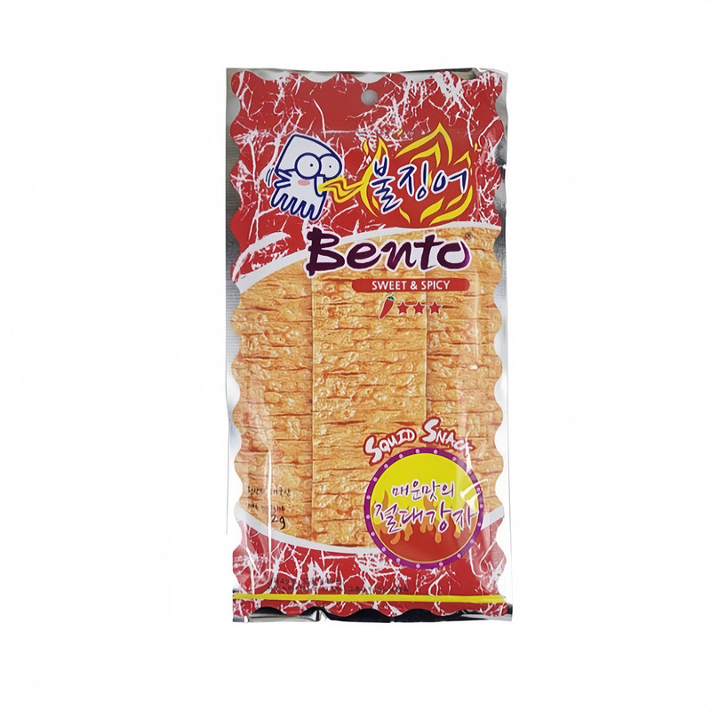 韩国直邮Bento伴多乐鱿鱼片辣条手撕鱿鱼干香甜辣味鱿鱼铺12g一包