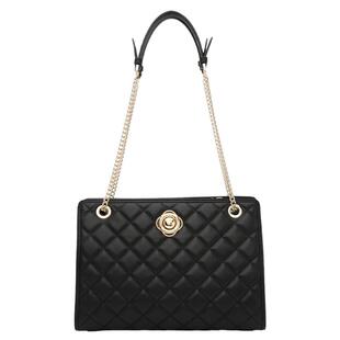 红谷女包包百搭新款气质菱格单肩包牛皮链条大容量女手提包真皮包