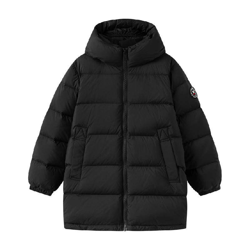 巴拉巴拉羽绒服男款女生冬装中长款保暖连帽外套时尚廓形防风百搭