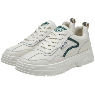 戈美其小白鞋老爹鞋2026春季新款女鞋真皮内增高厚底断码清仓单鞋