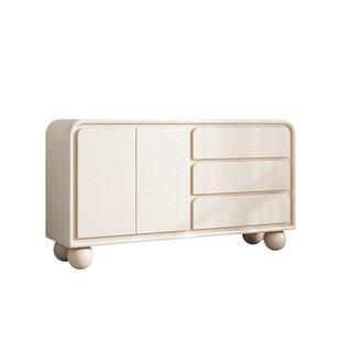 奶油风实木餐边柜现代简约家用客厅茶水柜置物柜厨房橱柜靠墙柜子