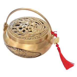 结婚用品铜香炉新娘陪嫁妆火炉旺夫火囱暖手火铳手提炉火冲旺盆炉