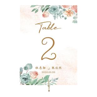 结婚订婚婚宴席位卡婚礼桌号卡年会座位卡婚礼宾客桌卡个性定制