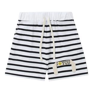 IT JOSHUA SANDERS女装条纹休闲短裤新款时尚活力直筒裤15109BLO