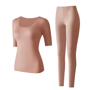 五分袖打底衫女士中袖半袖保暖内衣上衣秋衣七分袖结婚新娘秋衣冬