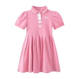 夏季儿童短袖连衣裙女孩子时尚裙子小香风百褶裙中大童甜美公主裙