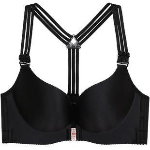前扣加大码无痕内衣女薄款无钢圈胖mm聚拢200斤厚小胸美背文胸罩B