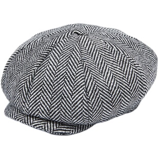 MOREZON【Millionaire BigApple】英伦人字格纹八角报童帽子男女