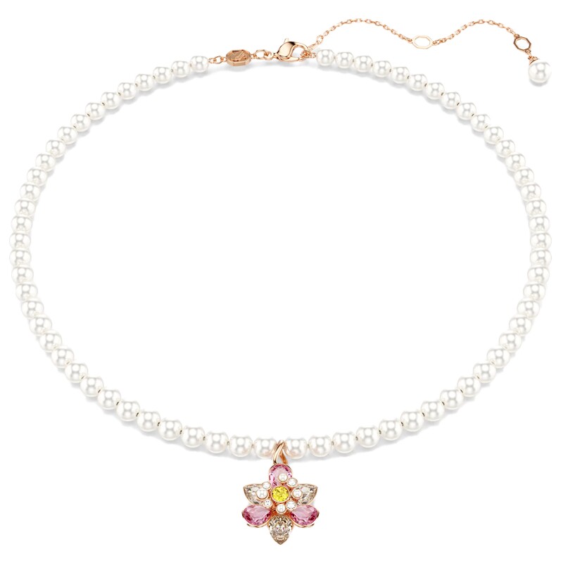 【新品】施华洛世奇Idyllia花朵项链女士吊坠仿珍珠配饰礼物