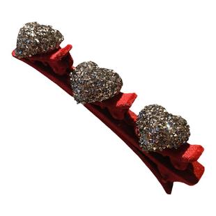 高级感闪钻爱心发夹侧边编发刘海夹前额头发抓夹女头饰公主头发卡