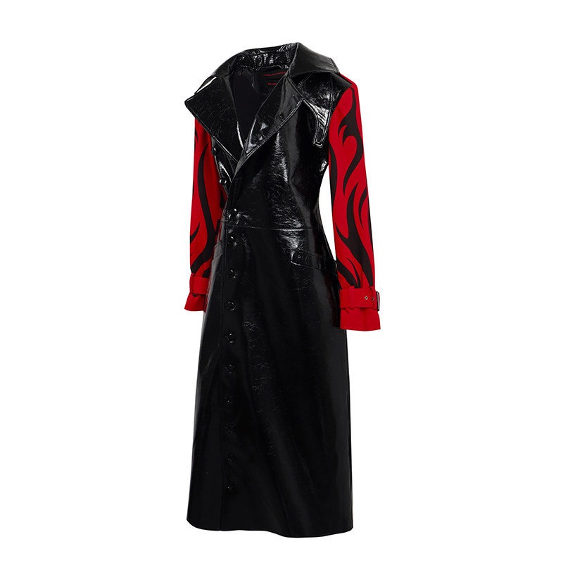沉没SINKing *HCK  红袖拼接 战壕风衣 Glam Metal Trench Coat