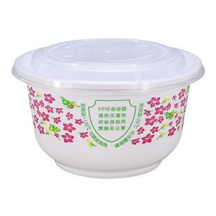 一次性餐碗红花碗筷子搭配加厚塑料家用商用酒席婚礼宴席型耐热型