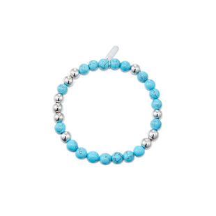 极昼GIZOU韩版水晶手链NUMBERING天然绿松石白水晶手链纯银手串