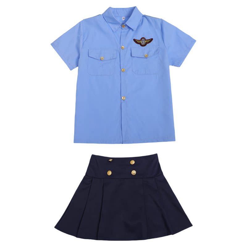 儿童海军机长制服幼儿园演出服空军男女童水手服装军装运动服套装