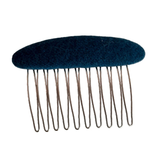 秋冬发插毛绒发梳齿发梳椭圆学院风发梳女百搭高级感金属梳齿发梳