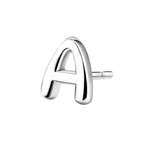 S999纯银耳钉女2025新款爆款字母养耳洞小耳骨钉男士睡觉免摘耳饰