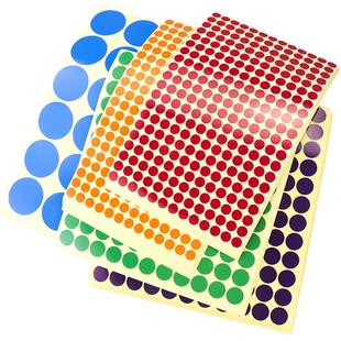 彩色圆形不干胶圆点贴纸点点小圆贴小圆点自粘波点圆圈红点颜色标签红色编号索引贴原点打印数字记号大号封口