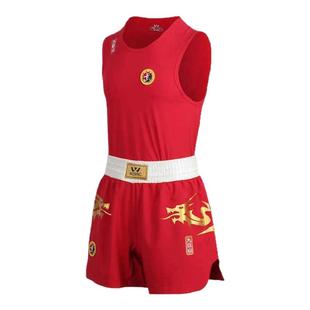 九日山散打服儿童成人比赛龙服拳击训练服套装男女泰拳搏击短裤