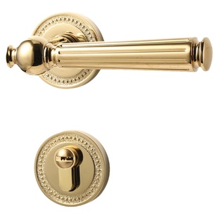 法式卧室门锁房间木门金色复古门把手静音磁吸家用分体室内房门锁