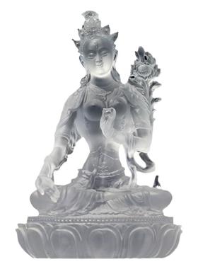 古法琉璃白度母佛像摆件