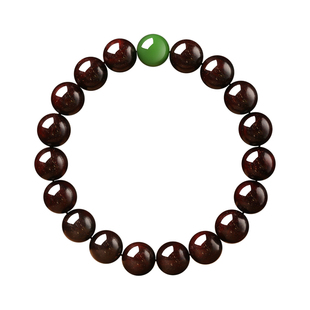 印度小叶紫檀手串女士款和田碧玉转运珠木质佛珠手链本命马年礼物