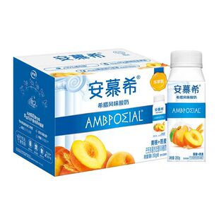 伊利安慕希希腊风味黄桃燕麦酸奶200g*8盒整箱便携装早餐酸牛奶