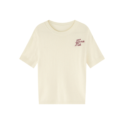 小禾【宣言】羊毛羊绒混纺亲肤透气耐磨通勤休闲短袖针织衫