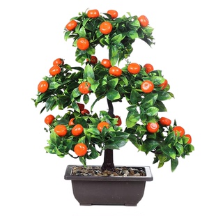 大号仿真绿植盆栽花塑料水果客厅桌面盆景石榴橘子桃子枣子树装饰