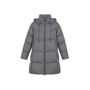it b+ab 2026冬季新款羽绒服灰色中长款连帽宽松女款外穿上衣穿搭