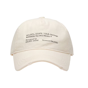 【秋冬新款】Golden Goose男女Journey复古白色棉质棒球帽GGDB