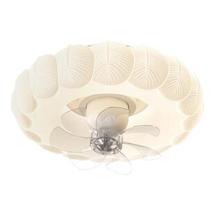 星玺2026新款卧室风扇灯奶油风摇头一体风扇灯房间家用静音吸顶灯