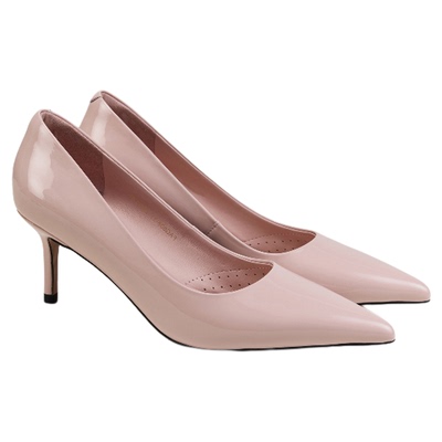 fed粉色高跟鞋夏季新款女鞋6.5cm真皮鞋尖头单鞋女款S0421-YAD608