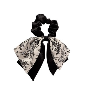 新中式森系碎花蝴蝶结飘带发圈古风绑发头绳气质扎低丸子头皮筋女