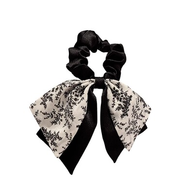 新中式森系碎花蝴蝶结发圈