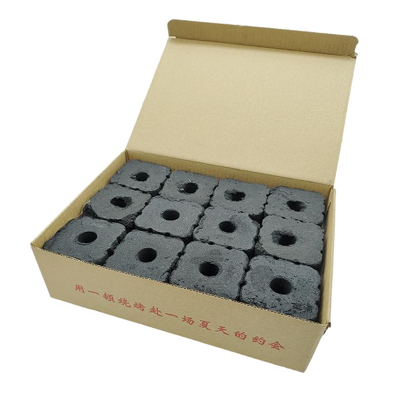 方块速燃炭烧烤碳木炭果木炭专用易燃碳家用炭块直径50mm方形