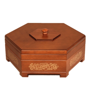 干果糖果盒中式家用分格带盖客厅创意木质水果瓜子盘零食坚果盒子