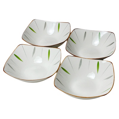 四角盘子菜盘家用深碗高颜值陶瓷可微波炉釉下彩碗盘沙拉碗深汤盘