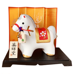 2026年新款日本药师窑马年生肖摆件招财吉祥家居饰品新年日式礼物