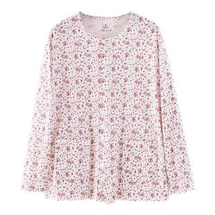 中老年人纯棉开衫睡衣女士薄款对襟打底内衣长袖单件上衣秋衣夏季