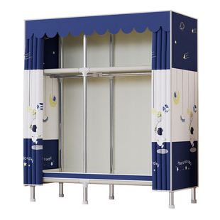 简易衣柜家用卧室结实耐用全钢架加粗加厚组装布衣柜出租房用收纳