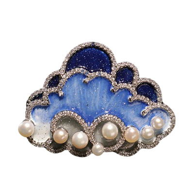 原创云朵珍珠胸针名媛晚宴礼物