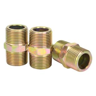 碳钢高压外丝镀彩锌外六角双头直通对丝ZG接头液压头2 4 6 分外牙