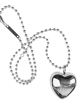 金属银色长款小众爱心项链