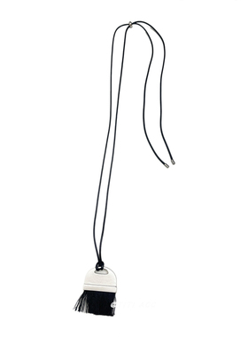 韩系简约黑色流苏吊坠项链女轻奢高级感长款毛衣链经典百搭配饰品