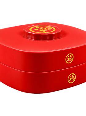 新年喜庆中式双层瓜子糖果果盘