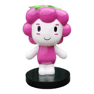 文创园区美陈定制大型葡萄卡通公仔雕塑玻璃钢水蜜桃蓝莓人物摆件