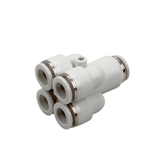 PU气管Y型五通接头PRG12-10-08-06-04气动快插一转四通变径KQ2UD